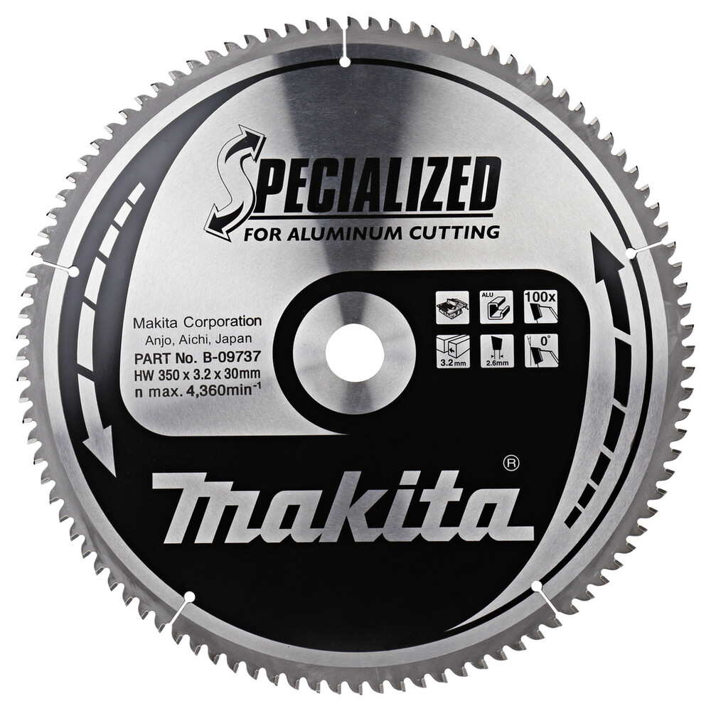 

Пильний диск Makita Specialized по алюмінію 350х30мм 100Т (B-09737)