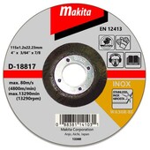 Тонкий відрізний диск Makita по нержавіючій сталі 115х1.2 60Т вигнутий (D-18817)