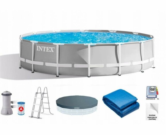 Каркасный бассейн Intex, 457х107 см (фильтр-насос 3785 л/час, лестница, тент, подстилка) (26724) изображение 2