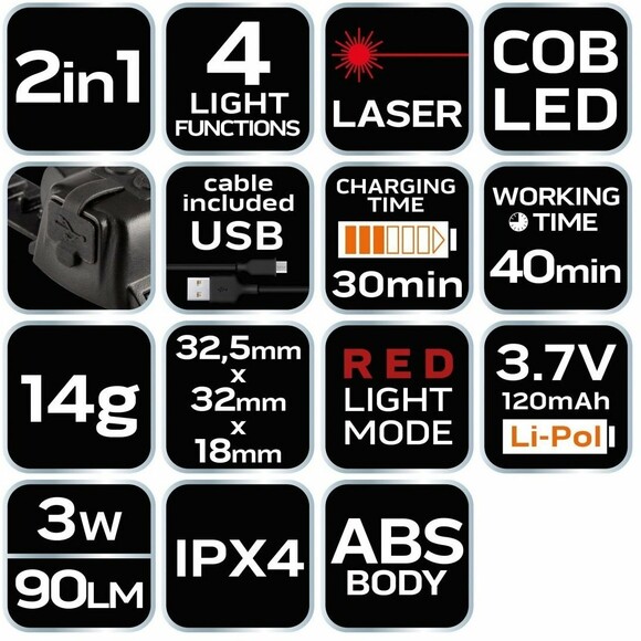 Ліхтар акумуляторний лазер Neo Tools 99-078 фото 7