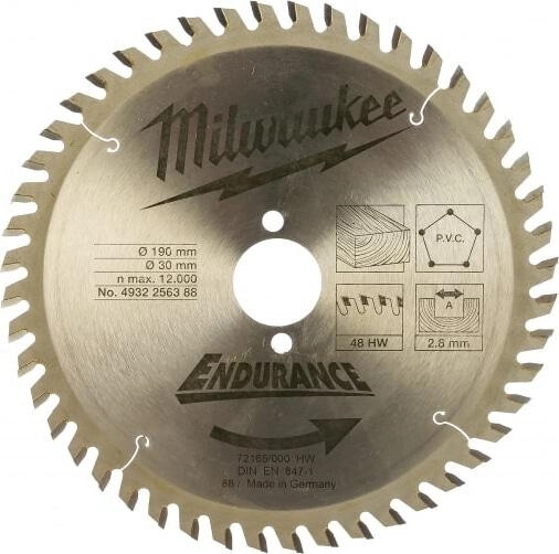 

Диск пиляльний Milwaukee WCSB 190x30 мм, 48 зуб. (4932256388)