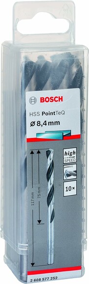 Сверло по металлу Bosch PointTeQ HSS 8.4х117 мм, 10 шт. (2608577252) изображение 2