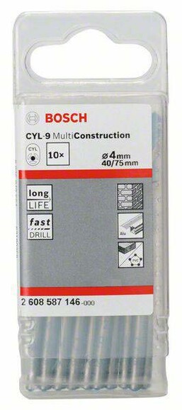 Свердло універсальне Bosch CYL-9 4x40x75 мм, 10 шт. (2608587146) фото 2
