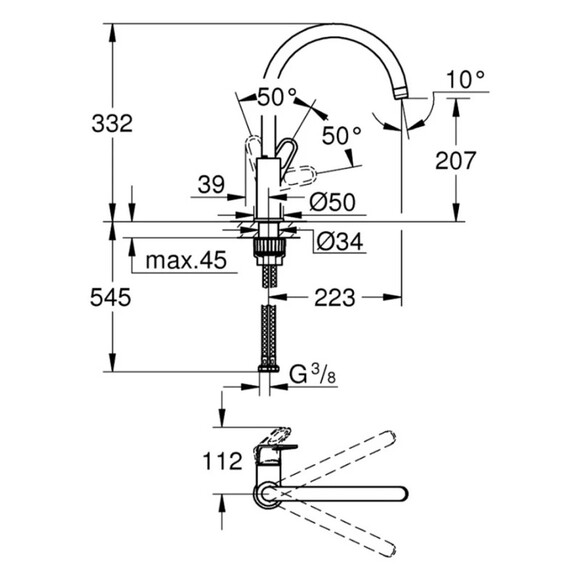 Змішувач для кухні Grohe Start Flow (31555001) (CV030532) фото 2