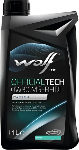 Моторное масло WOLF OFFICIALTECH 0W-30 MS-BHDI, 1 л (8323393)