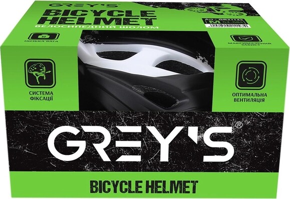 Велосипедный шлем Grey's, М, черно-белый, матовый (GR21143) изображение 2