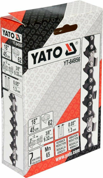Цепь Yato 18х45 см (62 звена) с направляющей шиной YT-849355 (YT-84956) изображение 4