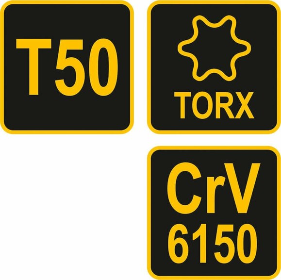 Ключ VOREL TORX Т50x200x115 мм, Cr-V 6150 (56638) фото 4