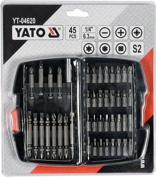 Набор насадок отверточных YATO 1/4" 45 шт (YT-04620) изображение 4