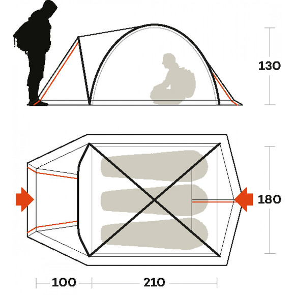 Палатка Ferrino Tenere 3 Green (91033AVVS) (923821) изображение 5