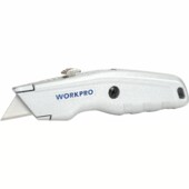 Нож строительный Workpro с выдвижным трапециевидным лезвием (W013027)