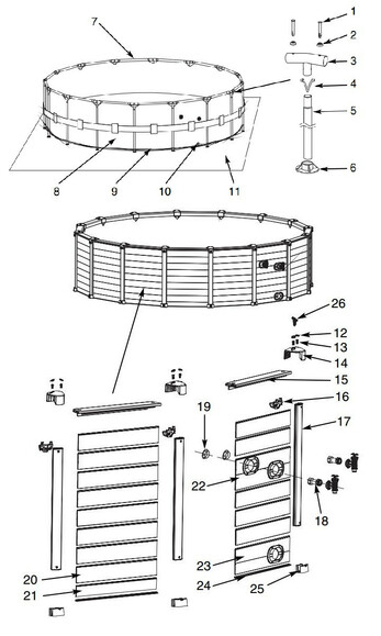 Каркасный бассейн Intex, 478х124 см (фильтр-насос 4500 л/час, лестница, тент, подстилка) (26384) изображение 13