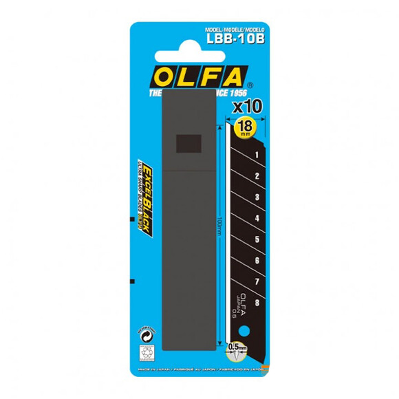 Лезо OLFA ExcelBlack LBB-10B 18 мм, 10 шт. (301551) фото 3