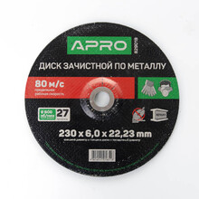 Диск зачистной APRO 230х6х22, 22 мм по металлу (829018)