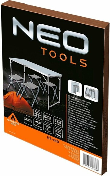 Набір стіл та стільці розкладні Neo Tools 63-159 фото 5