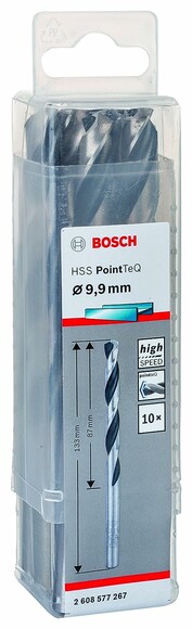 Сверло по металлу Bosch PointTeQ HSS 9.9х133 мм, 10 шт. (2608577267) изображение 2