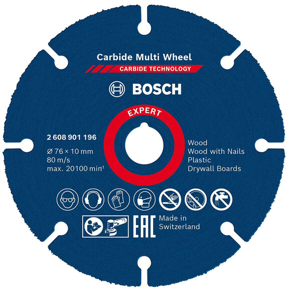 Відрізний диск Bosch Carbide 76x10 мм (2608901196)