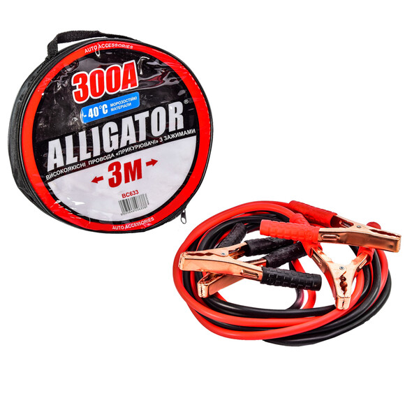 Провода-прикуриватели Alligator 300 А, 3 м BC633 изображение 2