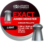 Пули пневматические JSB Jumbo Monster Light, калибр 5.5 мм, 200 шт (1453.06.13)