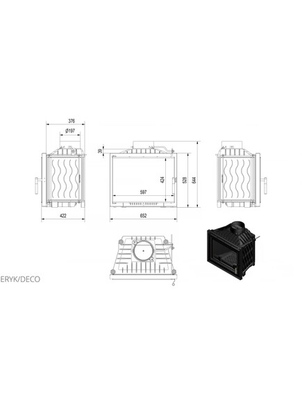 Каминная топка Kratki ERYK 12 DECO (ERYK/DECO) изображение 2