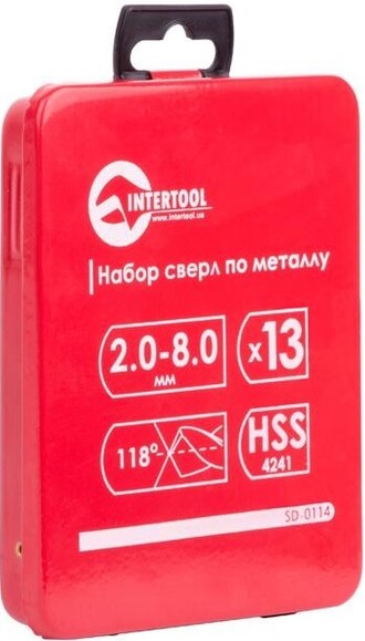 Набір свердел по металу Intertool HSS 13 шт (2.0-8.0) полірована сталь (SD-0114) фото 3