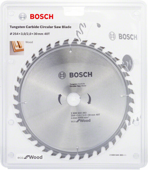 Пильный диск Bosch ECO WO 254x30 40 зуб. (2608644383) изображение 2