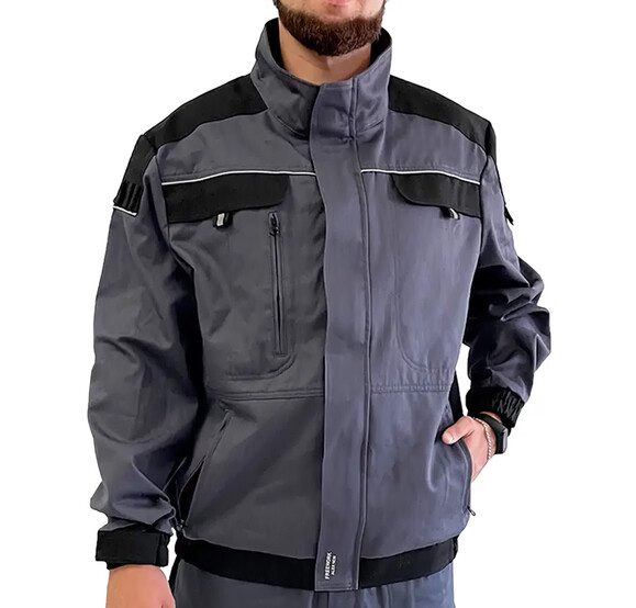 Куртка робоча Free Work Алекс New 100% бавовна сіро-чорна р.56-58/5-6/XL (71409)