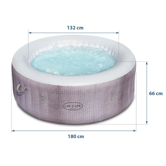 Басейн-джакузі Bestway Cancun Hot Tub, 180x66 см (4 місця, фільтр-насос 1325 л/год., аеро, дозатор, тент) (60003) фото 10