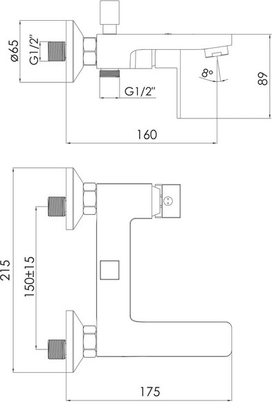 Змішувач для ванни IMPRESE Karlov, хром, 30 мм (f03207601AA) фото 2