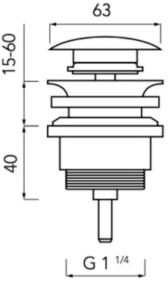 Донный клапан для раковины Devit (SPCB-1004) изображение 2
