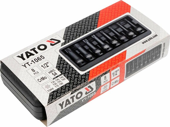 Набір насадок отверточних ударних Yato TORX 1/2 "8 шт (YT-1065) фото 2