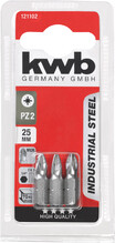 Бита KWB из индустриальной стали PZ2 25 мм 3 шт (121102)
