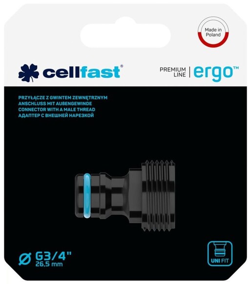 Конектор для крана із зовнішнім різьбленням Cellfast ERGO 3/4'' (53-235) фото 2