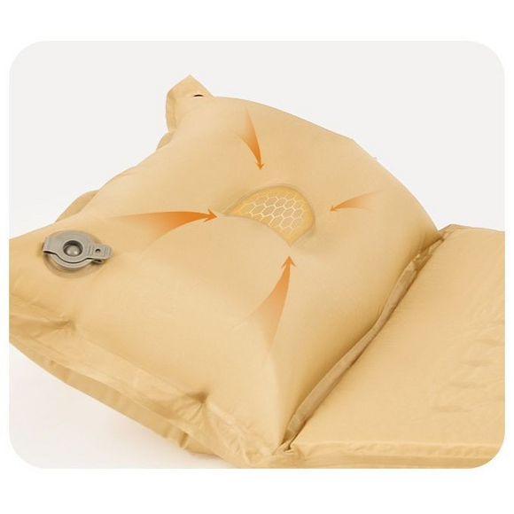 Килимок самонадувний двомісний з подушкою Naturehike CNH22DZ013, 30 мм, жовтий фото 5