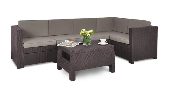Комплект садовой мебели Keter Provence set with coffee table, коричневый (227777) изображение 2