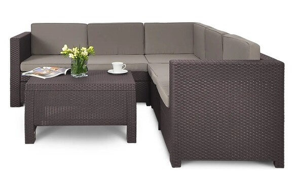 Комплект садовой мебели Keter Provence set with coffee table, коричневый (227777) изображение 3