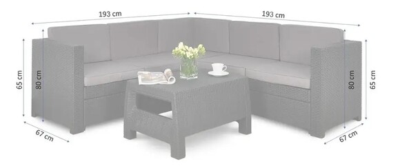 Комплект садовой мебели Keter Provence set with coffee table, коричневый (227777) изображение 4
