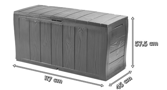 Садовый сундук Keter Sherwood Storage Box 270 л, антрацит (230415) изображение 2