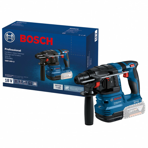 Аккумуляторный перфоратор Bosch GBH 185-LI Solo (0611924020) (без АКБ и ЗУ) изображение 3