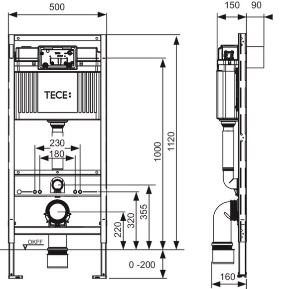 Инсталляция для унитазов TECE Base с клавишей TECEambia (9.400.405) изображение 2