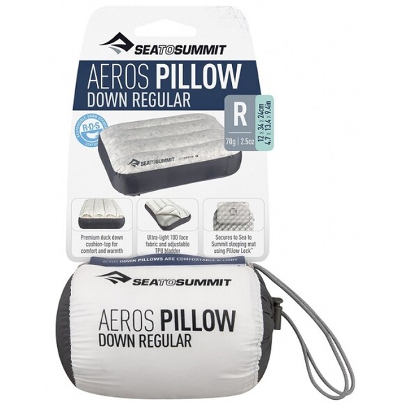 Надувная подушка Sea To Summit Aeros Down Pillow Large (grey) (STS APILDOWNLGY) изображение 6