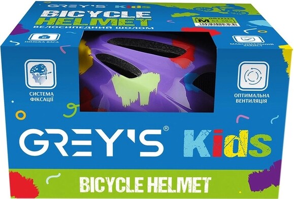 Велосипедний шолом дитячий Grey's, М, фіолетовий, матовий (GR22323) фото 2