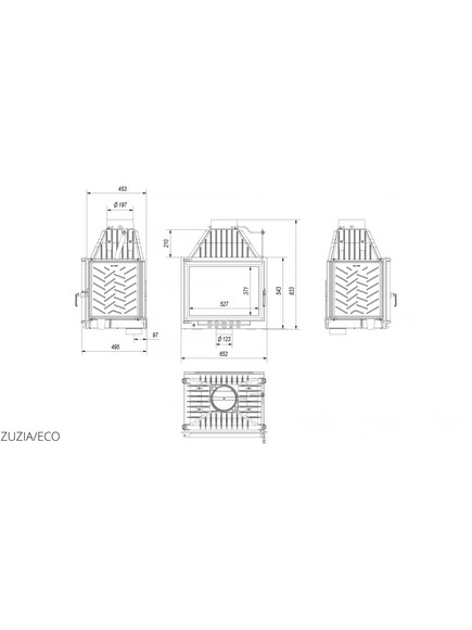 Камінна топка Kratki ZUZIA ECO 12 (ZUZIA/ECO) фото 5