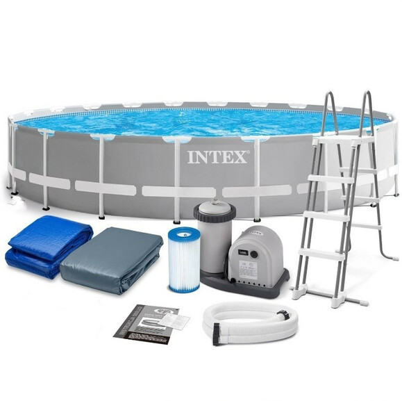 Каркасный бассейн Intex, 610х132 см (фильтр-насос 5678 л/час, лестница, тент, подстилка) (26756) изображение 2