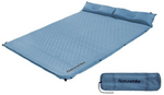 Коврик самонадувающийся двухместный с подушкой Naturehike CNH22DZ01, 30 мм, голубой