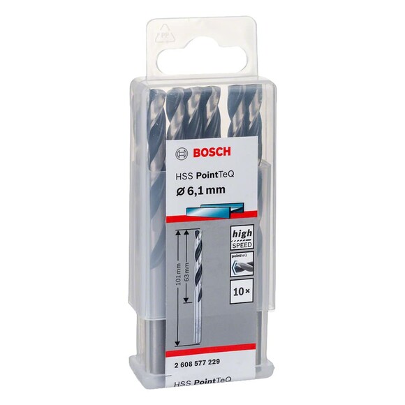 Сверло по металлу Bosch PointTeQ HSS 6.1х101 мм, 10 шт. (2608577229) изображение 2