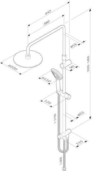 Душевая система AM.PM Gem ShowerSpot без смесителя (F0790022) изображение 4