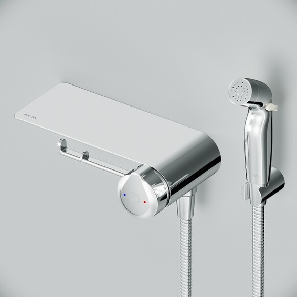 Смеситель AM.PM X-Joy TouchReel с гигиеническим душем и полкой (F0H85A800) изображение 3