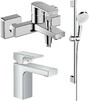 Набір 3 в 1: змішувач для раковини HANSGROHE Vernis Shape 71561000, змішувач для ванни 71450000, душовий гарнітур Crometta 1jet 26533400 (71561111)