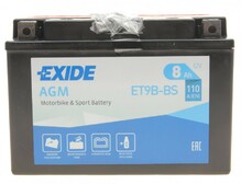 Аккумулятор EXIDE ET9B-BS AGM, 8Ah/110A